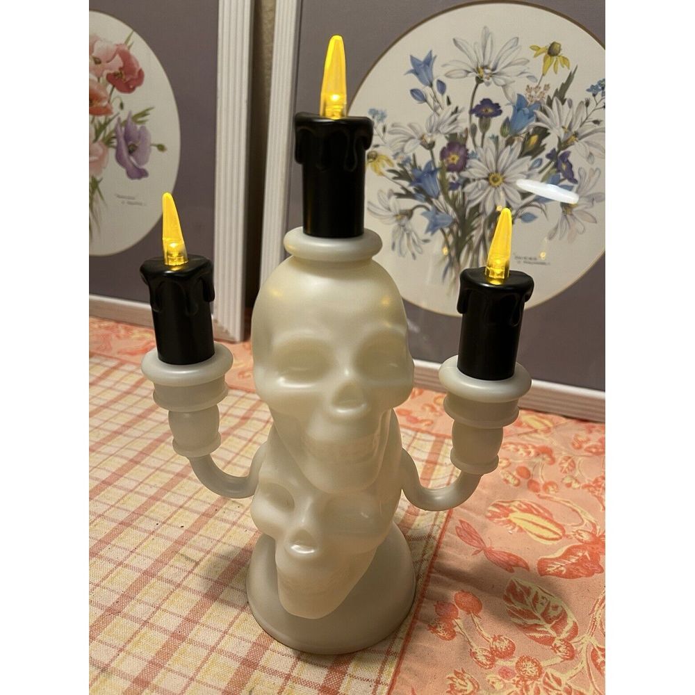 Target Halloween Decor Bullseye's Playground Light Up Skull Candelabra Fun Works